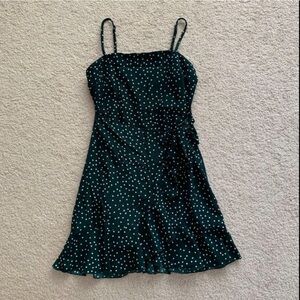 Princess Polly green polka dot wrap dress